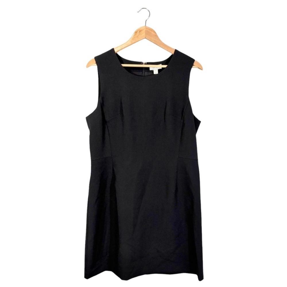 On 34th Black Dress Sleeveless Sheath Knee Length Zip Back, Size 14 NWT